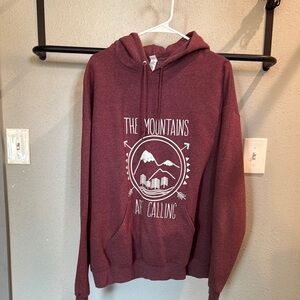 Maroon Graphic Hoodie - The Mountains Are Calling